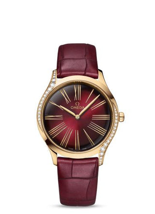 Omega - 428.58.36.60.11.001  De Ville Trésor 36 Moonshine Gold / Red Roman / Fabric