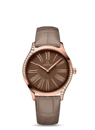 Omega - 428.58.36.60.13.001  De Ville Trésor 36 Sedna Gold / Brown Roman / Fabric