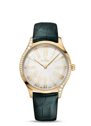 Omega - 428.58.39.60.02.001  De Ville Trésor 39 Moonshine Gold / Silver Silk / Alligator