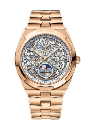 Vacheron Constantin - 4300V/120R-B547  Overseas Ultra-Thin Perpetual Calendar Pink Gold / Skeleton / Bracelet