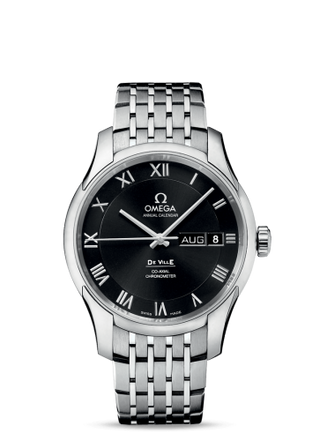 Omega - 431.10.41.22.01.001  De Ville Co-Axial Annual Calendar Stainless Steel / Black / Bracelet