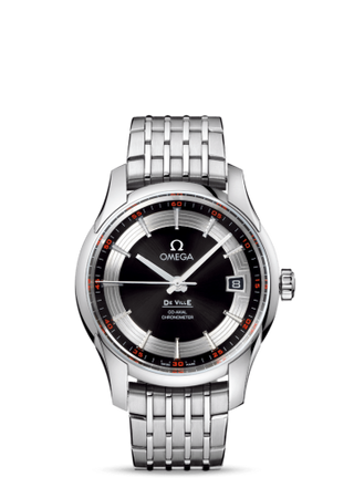 Omega - 431.30.41.21.01.001  De Ville Hour Vision Co-Axial Stainless Steel / Black / Bracelet