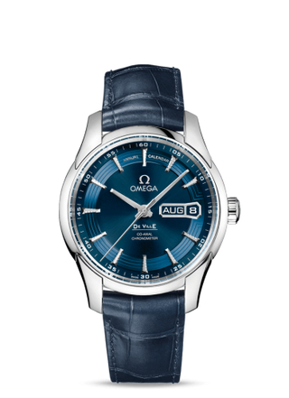 Omega - 431.33.41.22.03.001  De Ville Hour Vision Co-Axial Annual Calendar Stainless Steel / Blue / Orbis