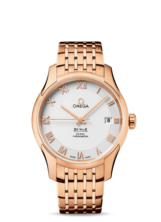 Omega - 431.50.41.21.02.001  De Ville Co-Axial 41 Red Gold / Silver / Bracelet