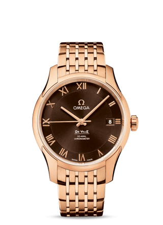 Omega - 431.50.41.21.13.001  De Ville Co-Axial 41 Red Gold / Brown / Bracelet