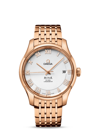 Omega - 431.50.41.21.52.001  De Ville Co-Axial 41 Red Gold / Silver Diamond / Bracelet