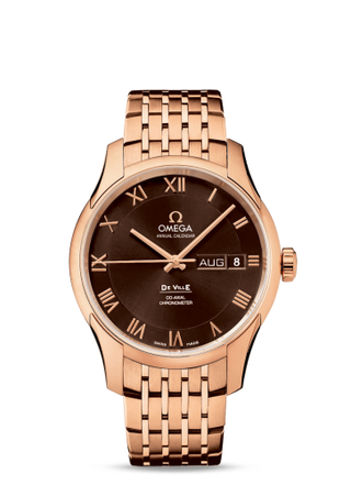 Omega - 431.50.41.22.13.001  De Ville Co-Axial Annual Calendar Red Gold / Brown / Bracelet