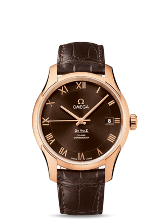 Omega - 431.53.41.21.13.001  De Ville Co-Axial 41 Red Gold / Brown