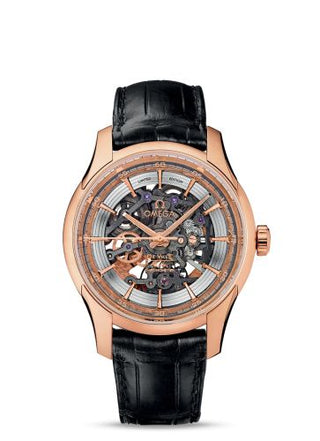 Omega - 431.53.41.21.64.001  De Ville Hour Vision Skeleton Red Gold