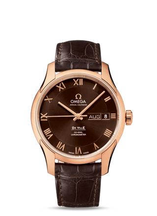 Omega - 431.53.41.22.13.001  De Ville Co-Axial Annual Calendar Red Gold / Brown / Alligator