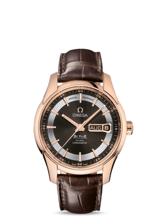 Omega - 431.63.41.22.13.001  De Ville Hour Vision Co-Axial Annual Calendar Red Gold / Brown / Alligator