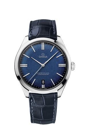 Omega - 432.53.40.21.53.001  De Ville Trésor Master Co-Axial White Gold / Blue Enamel Diamond