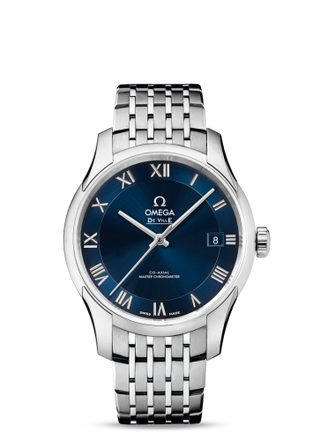 Omega - 433.10.41.21.03.001  De Ville Hour Vision Master Chronometer Stainless Steel / Blue / Bracelet