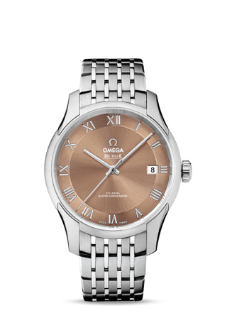 Omega - 433.10.41.21.10.001  De Ville Hour Vision Master Chronometer Stainless Steel / Brown / Bracelet