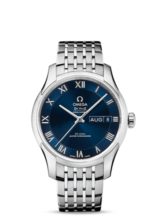 Omega - 433.10.41.22.03.001  De Ville Hour Vision Master Chronometer Annual Calendar Stainless Steel / Blue / Bracelet