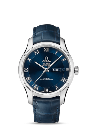 Omega - 433.13.41.22.03.001  De Ville Hour Vision Master Chronometer Annual Calendar Stainless Steel / Blue