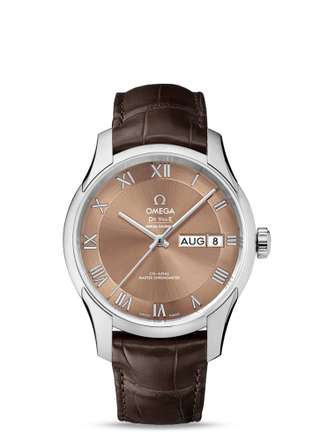 Omega - 433.13.41.22.10.001  De Ville Hour Vision Master Chronometer Annual Calendar Stainless Steel / Brown