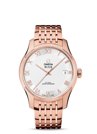 Omega - 433.50.41.21.02.001  De Ville Hour Vision Master Chronometer Sedna Gold / Silver / Bracelet