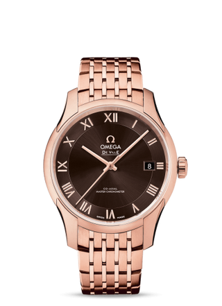 Omega - 433.50.41.21.13.001  De Ville Hour Vision Master Chronometer Sedna Gold / Brown / Bracelet