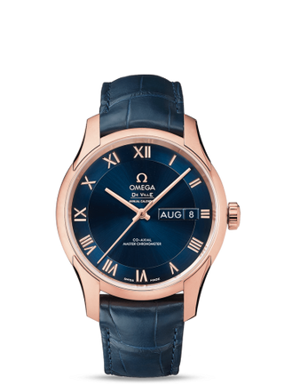 Omega - 433.53.41.22.03.001  De Ville Hour Vision Master Chronometer Annual Calendar Sedna Gold / Blue