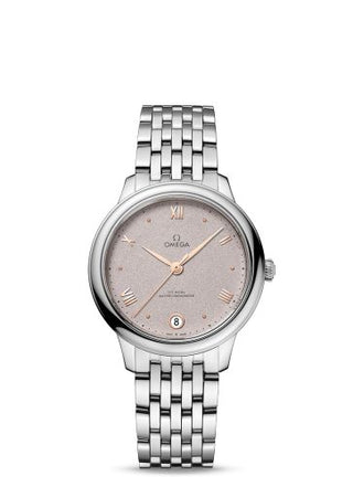 Omega - 434.10.34.20.02.002  De Ville Master Chronometer 34 Stainless Steel / Rose - Grey / Bracelet