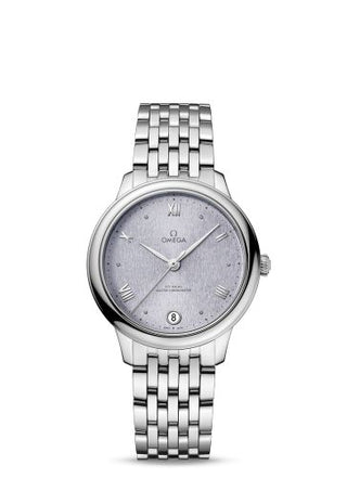 Omega - 434.10.34.20.03.001  De Ville Master Chronometer 34 Stainless Steel / Lavender / Bracelet