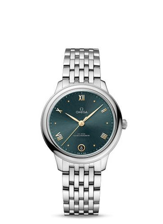 Omega - 434.10.34.20.10.001  De Ville Master Chronometer 34 Stainless Steel / Turquoise / Bracelet