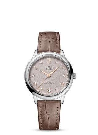 Omega - 434.13.34.20.52.002  De Ville Master Chronometer 34 Stainless Steel / Rose - Grey - Diamond