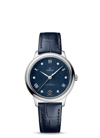 Omega - 434.13.34.20.53.002  De Ville Master Chronometer 34 Stainless Steel / Blue - Diamond