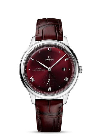 Omega - 434.13.41.20.11.001  De Ville Small Seconds Master Chronometer Stainless Steel / Burgundy