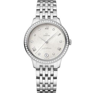 Omega - 434.15.34.20.52.001  De Ville Master Chronometer 34 Stainless Steel - Diamond / Silver / Bracelet