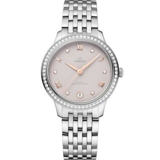 Omega - 434.15.34.20.52.002  De Ville Master Chronometer 34 Stainless Steel - Diamond / Silver / Bracelet