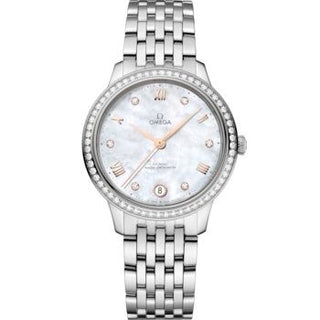 Omega - 434.15.34.20.55.001  De Ville Master Chronometer 34 Stainless Steel - Diamond / MOP / Bracelet