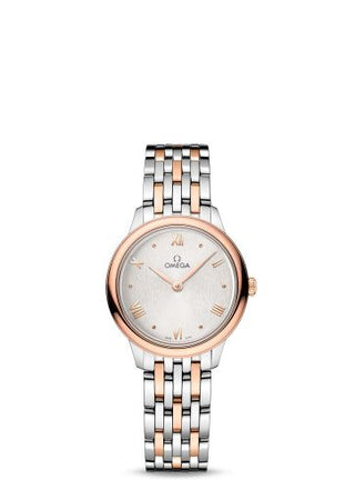 Omega - 434.20.28.60.02.001  De Ville Quartz 27.5 Stainless Steel - Sedna Gold / Silver / Bracelet