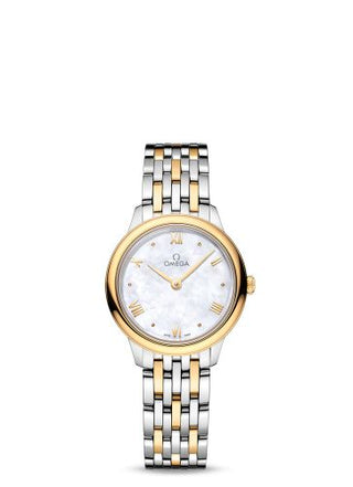 Omega - 434.20.28.60.05.001  De Ville Quartz 27.5 Stainless Steel - Yellow Gold / MOP / Bracelet