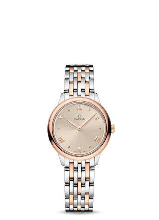 Omega - 434.20.28.60.09.001  De Ville Quartz 27.5 Stainless Steel - Sedna Gold / Beige / Bracelet