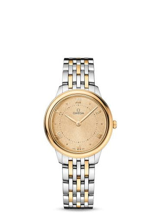 Omega - 434.20.30.60.08.001  De Ville Quartz 30 Stainless Steel - Yellow Gold / Champagne / Bracelet