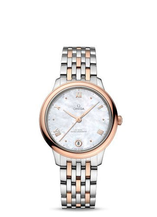 Omega - 434.20.34.20.05.001  De Ville Master Chronometer 34 Stainless Steel - Sedna Gold / MOP / Bracelet