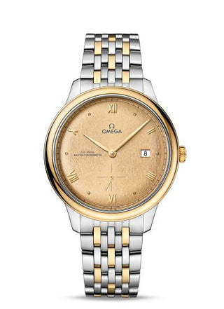 Omega - 434.20.41.20.08.001  De Ville Small Seconds Master Chronometer Stainless Steel - Yellow Gold / Champagne / Bracelet