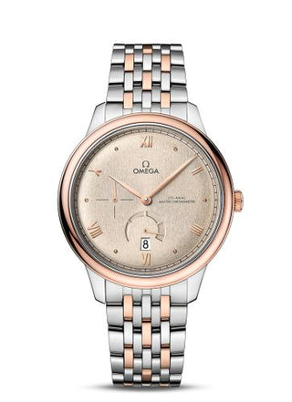 Omega - 434.20.41.21.09.001  De Ville Power Reserve Master Chronometer Stainless Steel - Sedna Gold / Beige / Bracelet