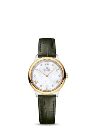 Omega - 434.23.28.60.55.001  De Ville Quartz 27.5 Stainless Steel - Yellow Gold / MOP - Diamond