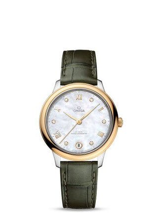 Omega - 434.23.34.20.55.002  De Ville Master Chronometer 34 Stainless Steel - Yellow Gold / MOP - Diamond