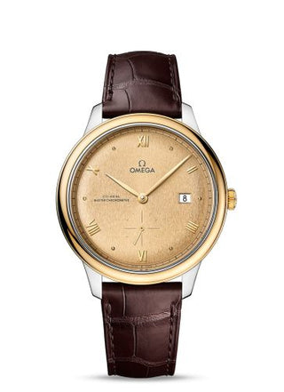 Omega - 434.23.41.20.08.001  De Ville Small Seconds Master Chronometer Stainless Steel - Yellow Gold / Champagne