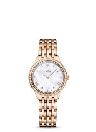 Omega - 434.55.28.60.55.001  De Ville Quartz 27.5 Sedna Gold - Diamond / MOP - Diamond / Bracelet