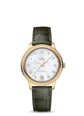 Omega - 434.58.34.20.55.002  De Ville Master Chronometer 34 Yellow Gold - Diamond / MOP - Diamond