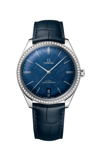 Omega - 435.18.40.21.03.001  De Ville Trésor Master Chronometer Stainless Steel / Diamond / Blue