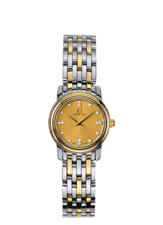 Omega - 4370.15.00  De Ville Prestige Quartz 22 Stainless Steel / Yellow Gold / Champagne / Bracelet