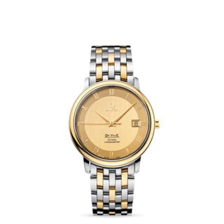 Omega - 4374.11.00  De Ville Prestige Co-Axial 36.5 Stainless Steel / Yellow Gold / Champagne / Bracelet