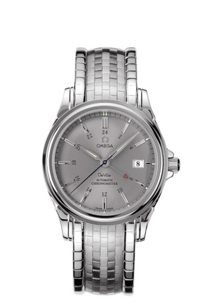 Omega - 4533.40.00  De Ville Co-Axial 38.7 GMT Stainless Steel / Grey / Bracelet