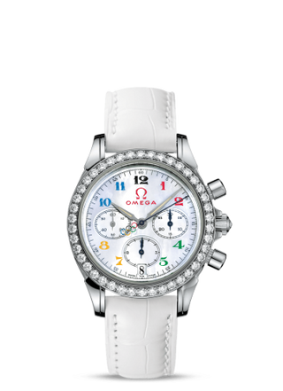 Omega - 4876.70.36  De Ville Co-Axial 35 Chronograph Stainless Steel / Diamond / MOP / Olympic Timeless